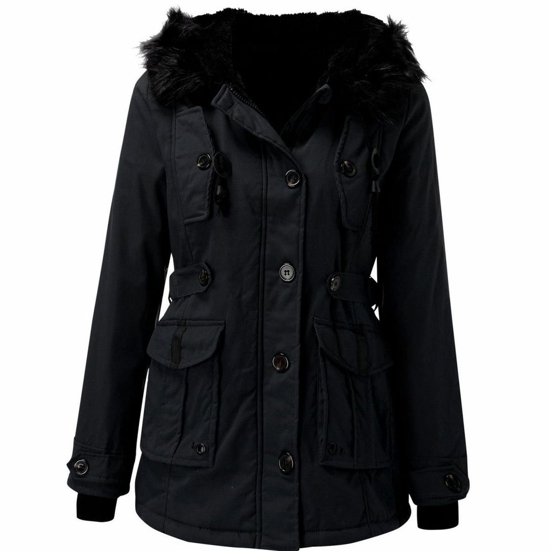 Women's Insulated Faux Fur Hooded Winter Parka Coat