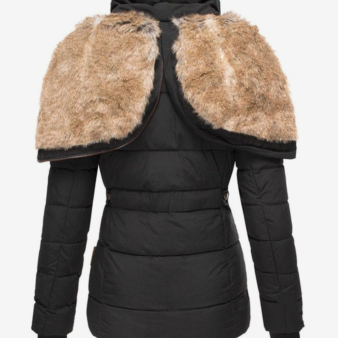 Women's Insulated Hooded Faux Fur Trim Puffer Jacket