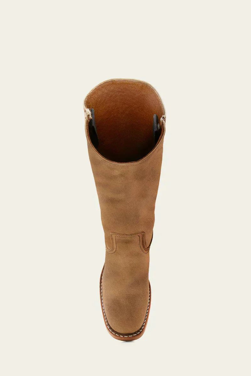 Women's Knee-High Slim-Fit Stacked-Heel Leather Riding Boots