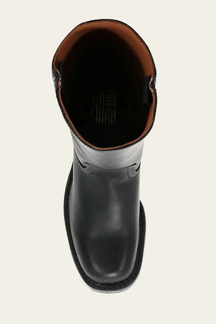 Women's Knee-High Slim-Fit Stacked-Heel Leather Riding Boots