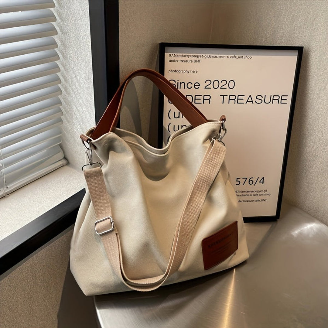 Women's Large Slouchy Canvas Tote Bag Adjustable Shoulder Strap