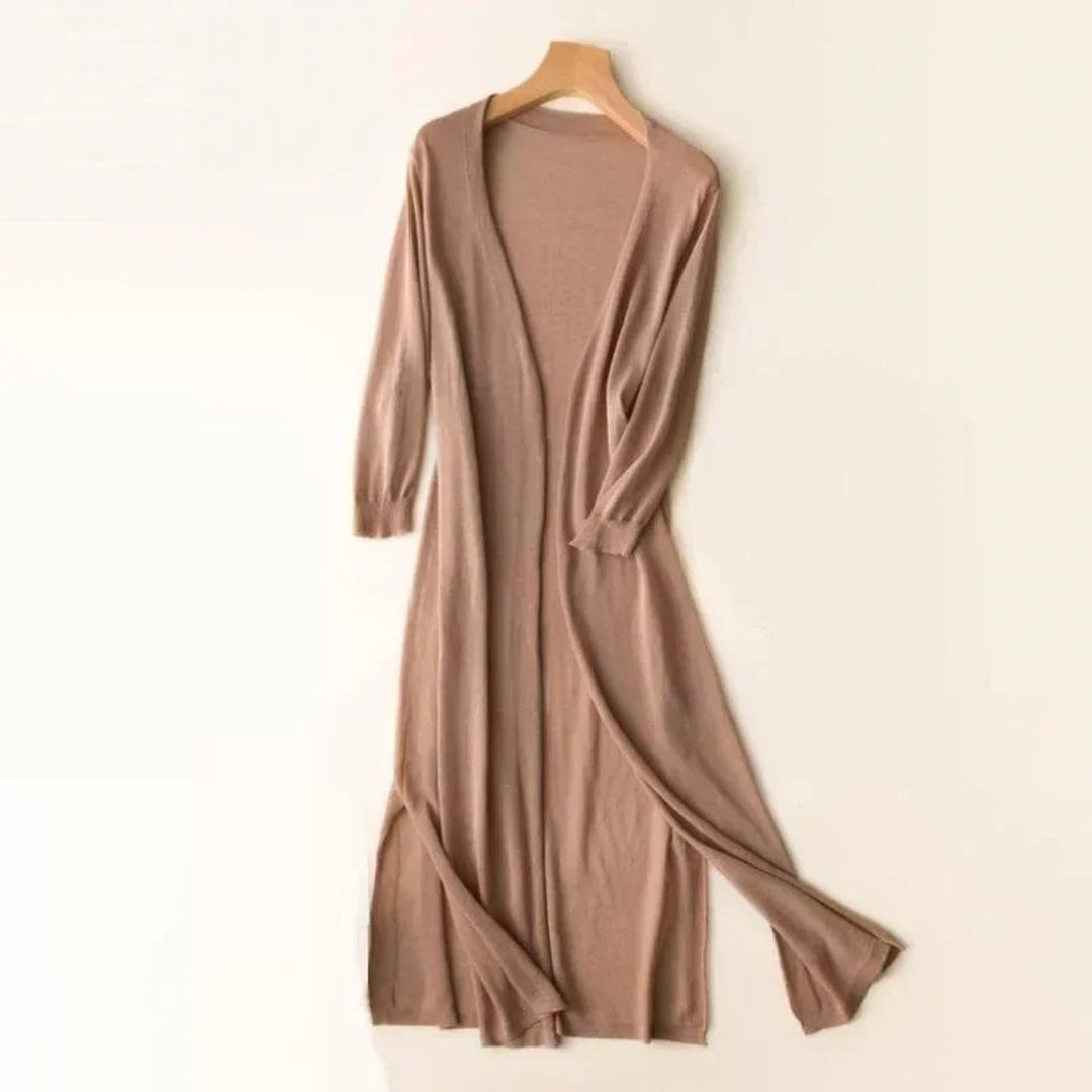 Women's Lightweight Open-Front Midi Knit Cardigan