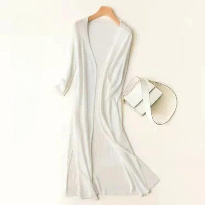 Women's Lightweight Open-Front Midi Knit Cardigan