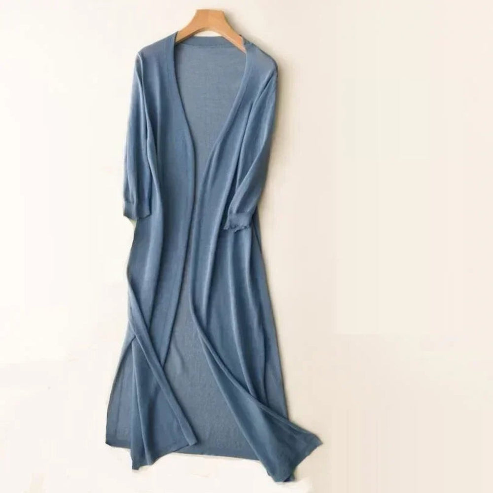 Women's Lightweight Open-Front Midi Knit Cardigan