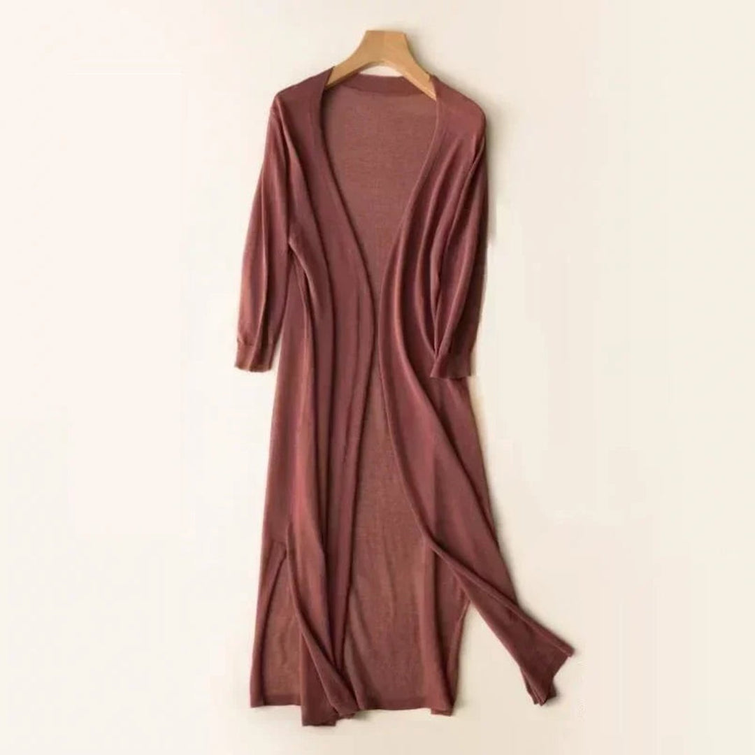 Women's Lightweight Open-Front Midi Knit Cardigan