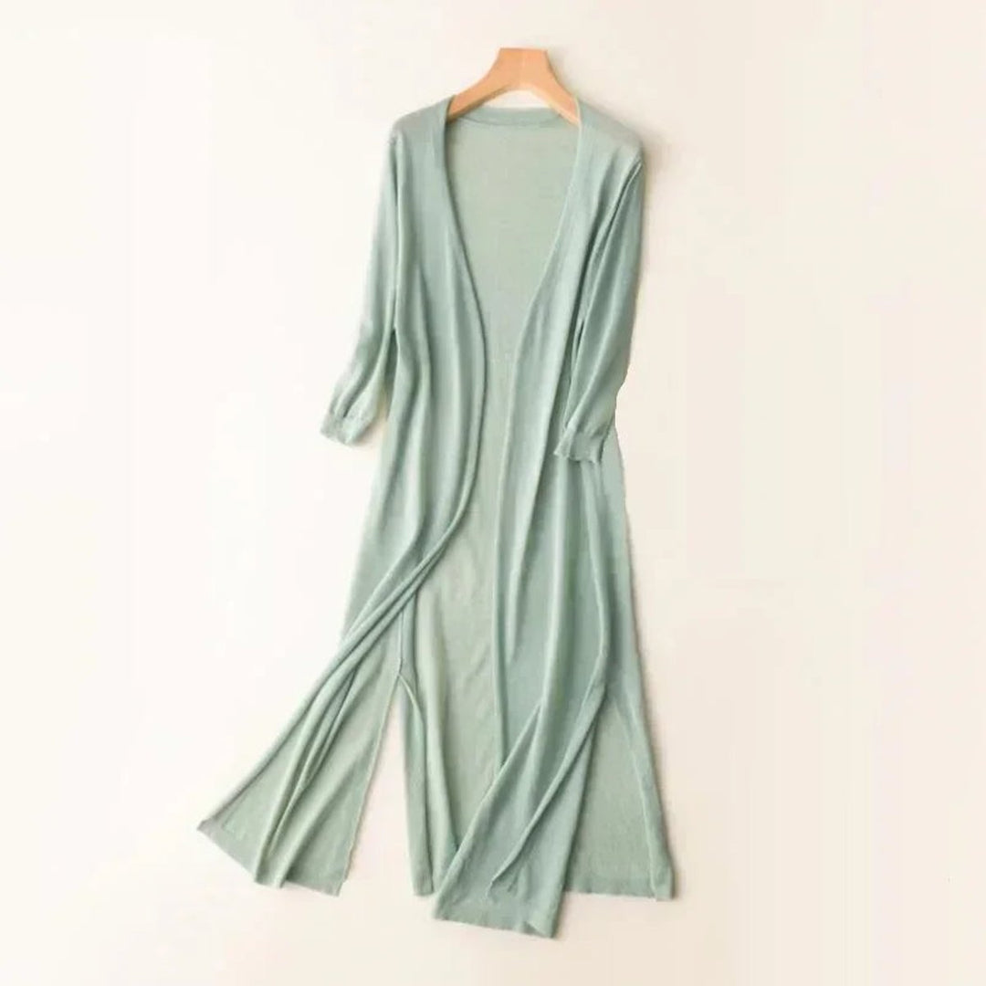 Women's Lightweight Open-Front Midi Knit Cardigan