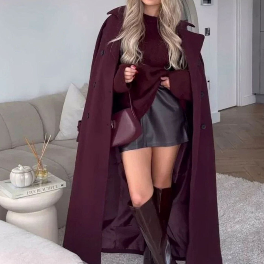 Women's Long Belted Wrap Winter Coat
