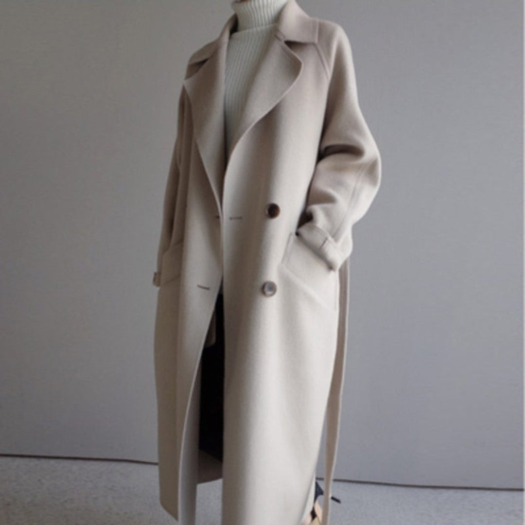 Women's Long Cashmere Blend Double-Breasted Coat