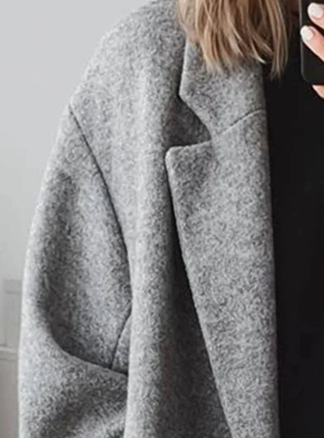 Women's Long Winter Tailored Overcoat Double-Breasted Wool Blend