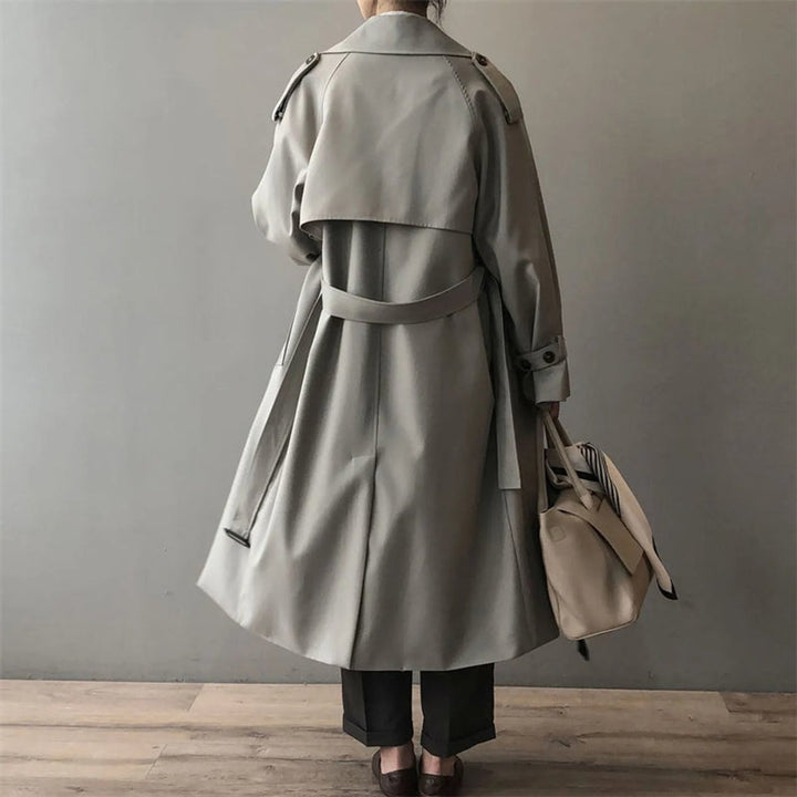 Women's Longline Double-Breasted Water-Repellent Trench Coat