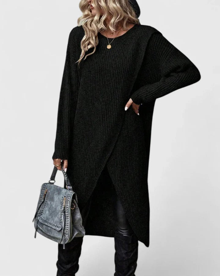 Women's Longline Tulip-Hem Knit Sweater Dress