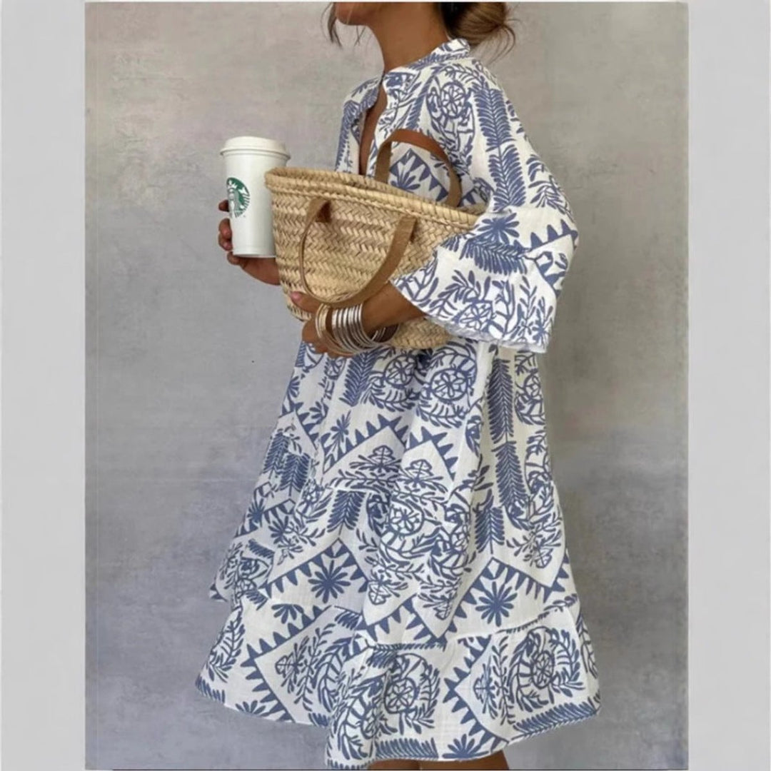 Women's Loose-Fit Floral Print Tunic Dress
