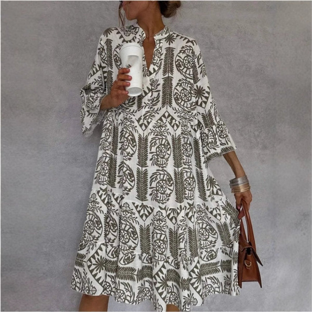 Women's Loose-Fit Floral Print Tunic Dress