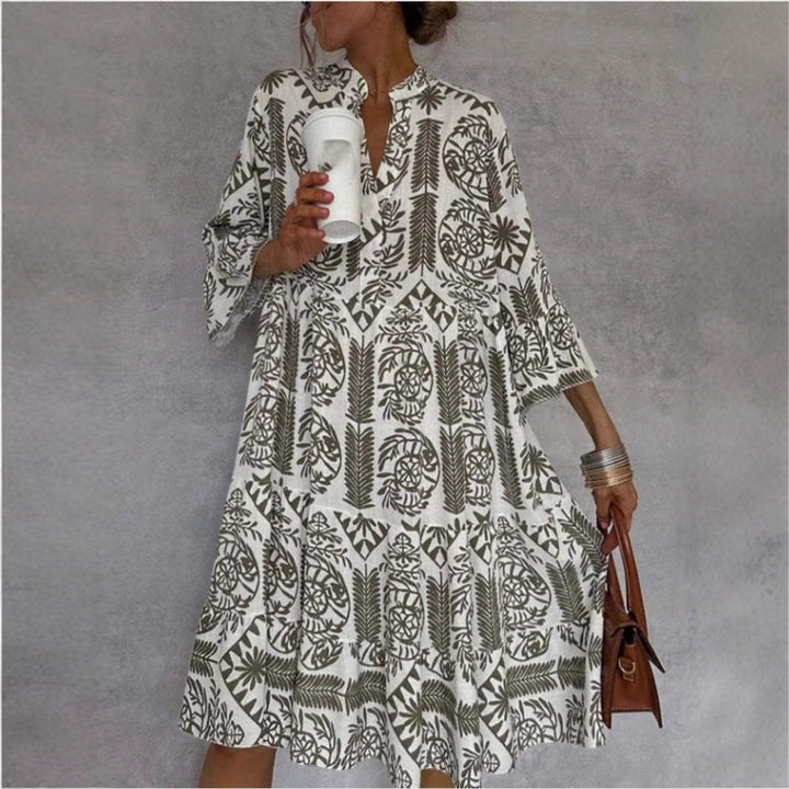 Women's Loose-Fit Floral Print Tunic Dress