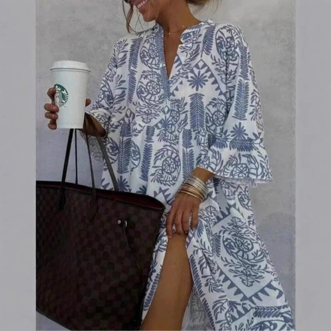 Women's Loose-Fit Floral Print Tunic Dress