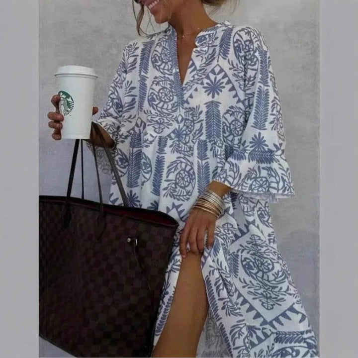 Women's Loose-Fit Floral Print Tunic Dress