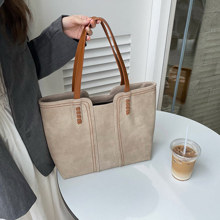 Women's Minimalist Structured Faux Leather Tote Bag