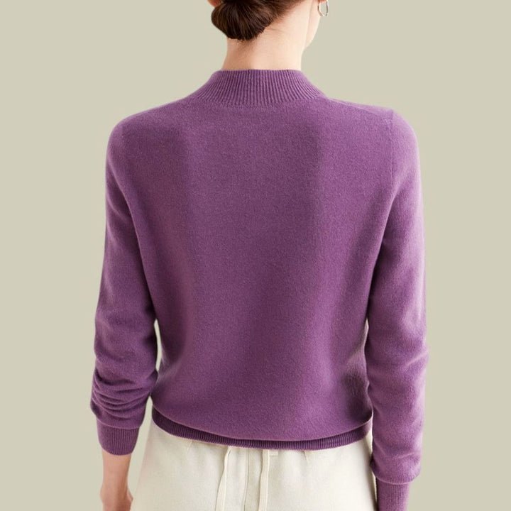 Women's Mock Neck Merino Wool Sweaters Soft Knit Pullover