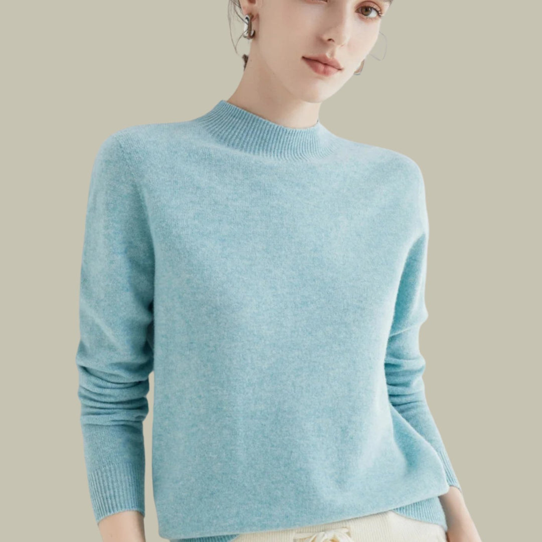 Women's Mock Neck Merino Wool Sweaters Soft Knit Pullover