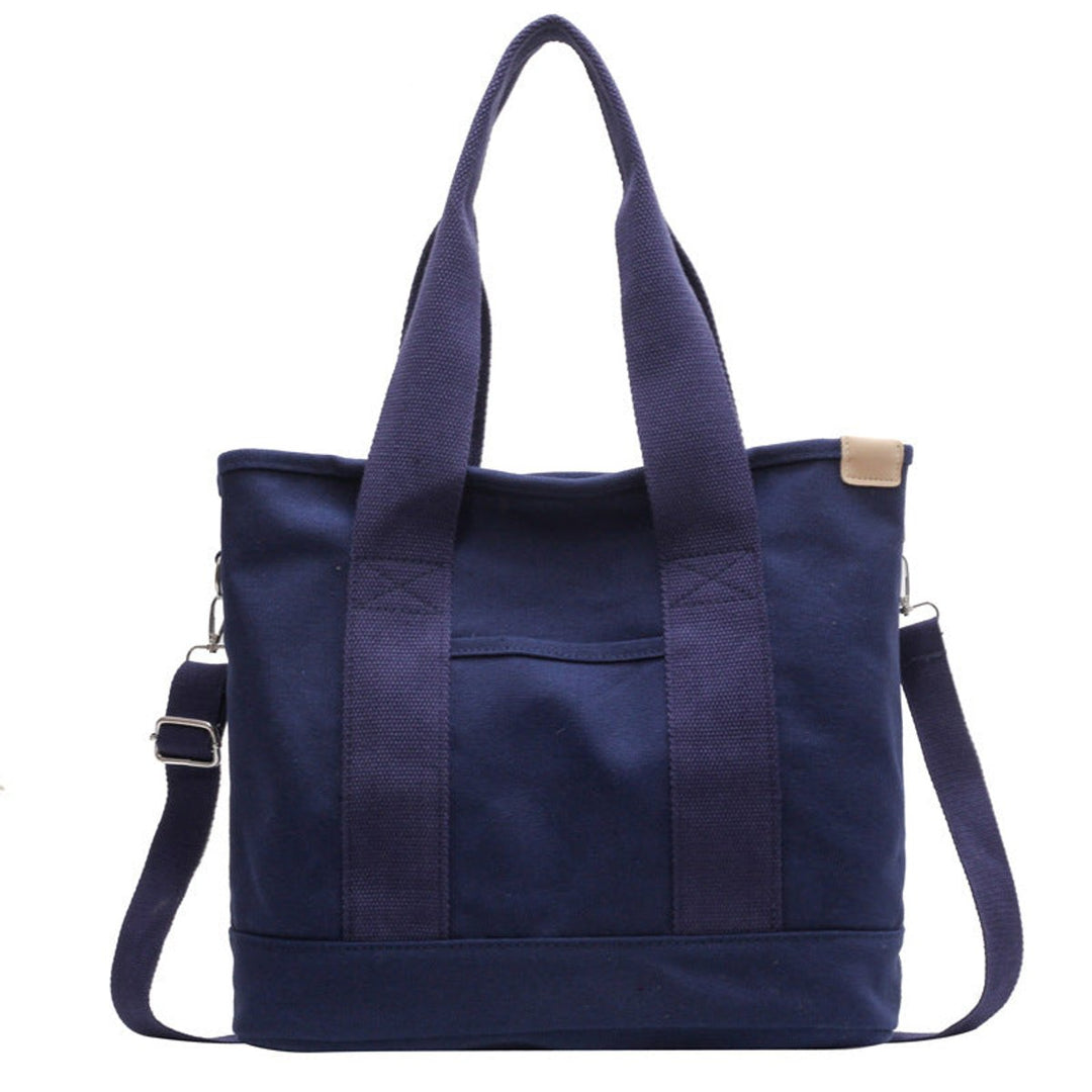 Women's Multifunction Crossbody Canvas Tote Bag Adjustable Shoulder Strap - Blau