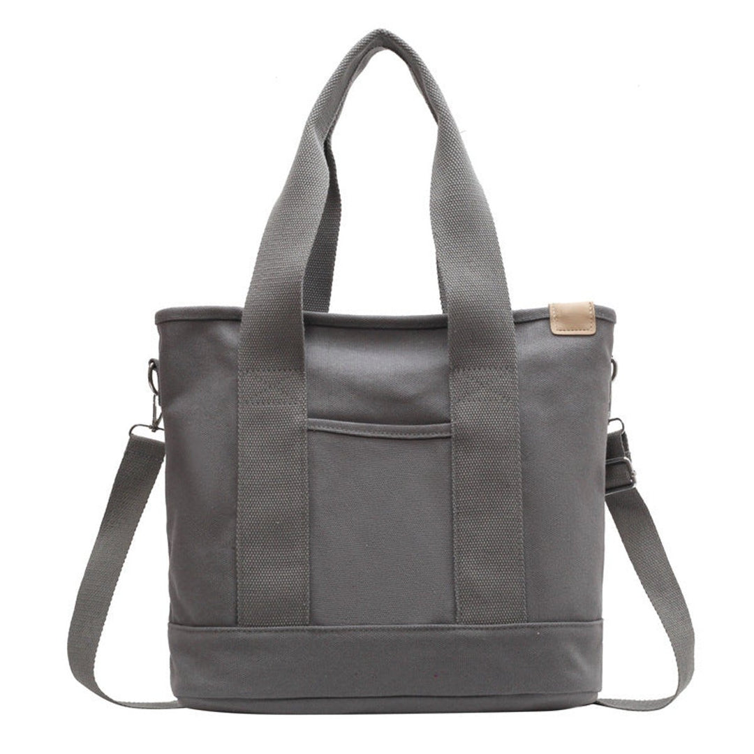 Women's Multifunction Crossbody Canvas Tote Bag Adjustable Shoulder Strap - Grau