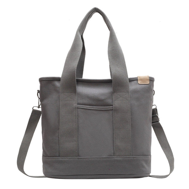 Women's Multifunction Crossbody Canvas Tote Bag Adjustable Shoulder Strap - Grau