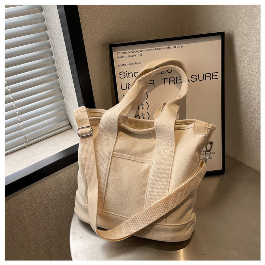 Women's Multifunction Crossbody Canvas Tote Bag Adjustable Shoulder Strap