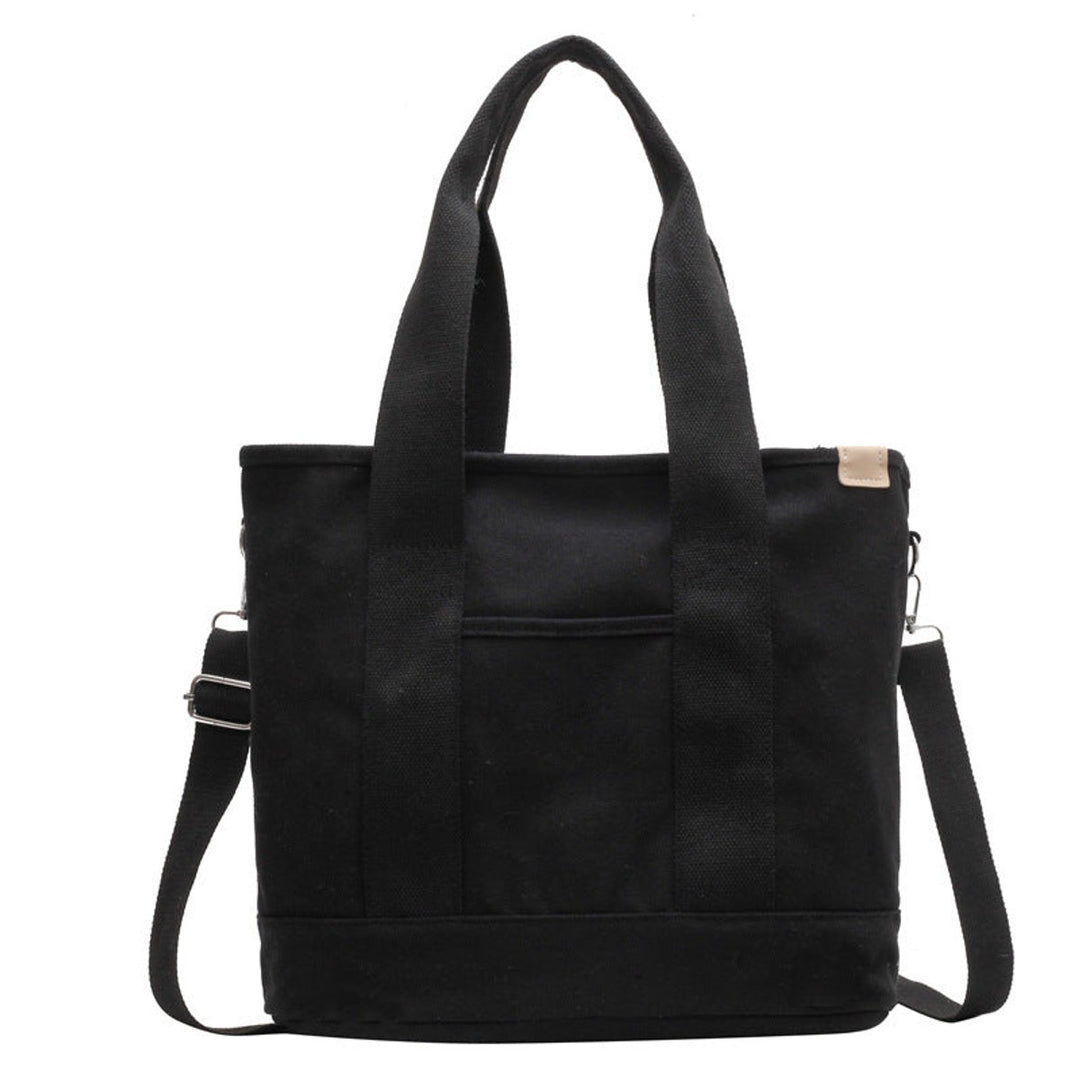 Women's Multifunction Crossbody Canvas Tote Bag Adjustable Shoulder Strap - Schwarz