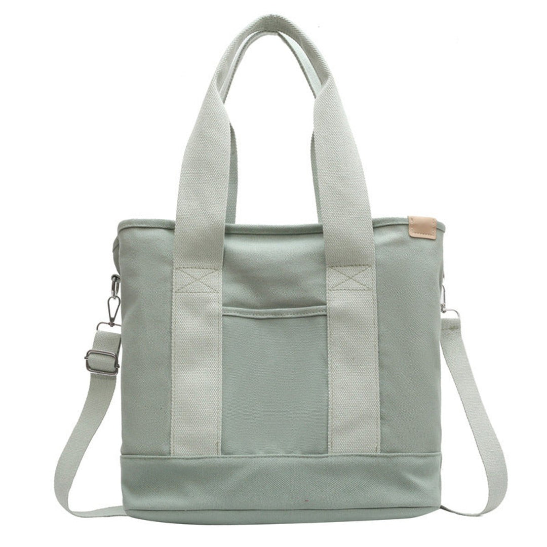 Women's Multifunction Crossbody Canvas Tote Bag Adjustable Shoulder Strap - Grün