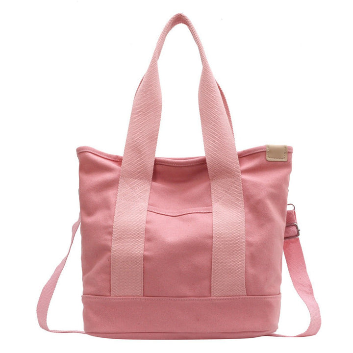 Women's Multifunction Crossbody Canvas Tote Bag Adjustable Shoulder Strap - Rosa