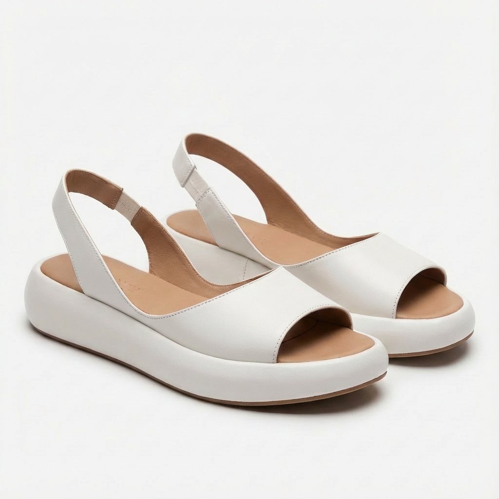 Women's Open-Toe Slingback Platform Sandals - Blanco