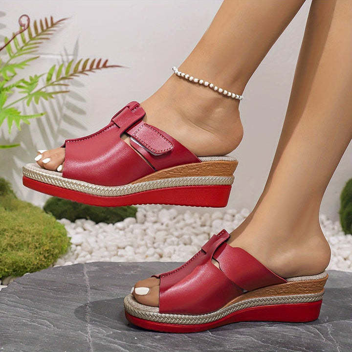 Women's Open-Toe Velcro Wedge Comfortable Sandals