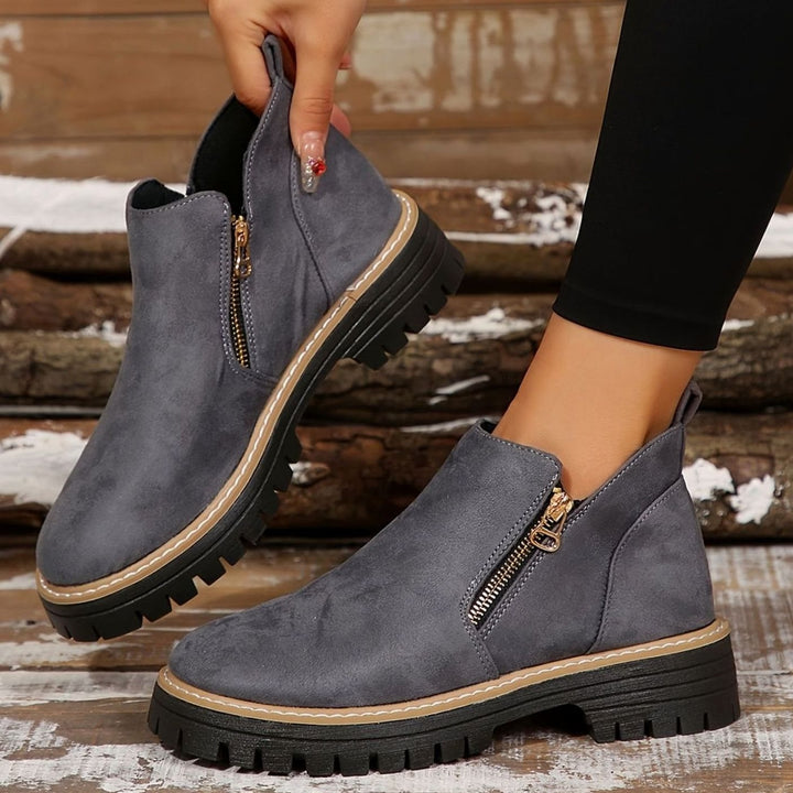 Women's Orthopedic Ankle Boots Leopard Print Side-Zip Booties