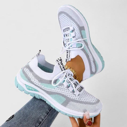 Women's Orthopedic Arch-Support Breathable Mesh Lace-Up Walking Sneakers