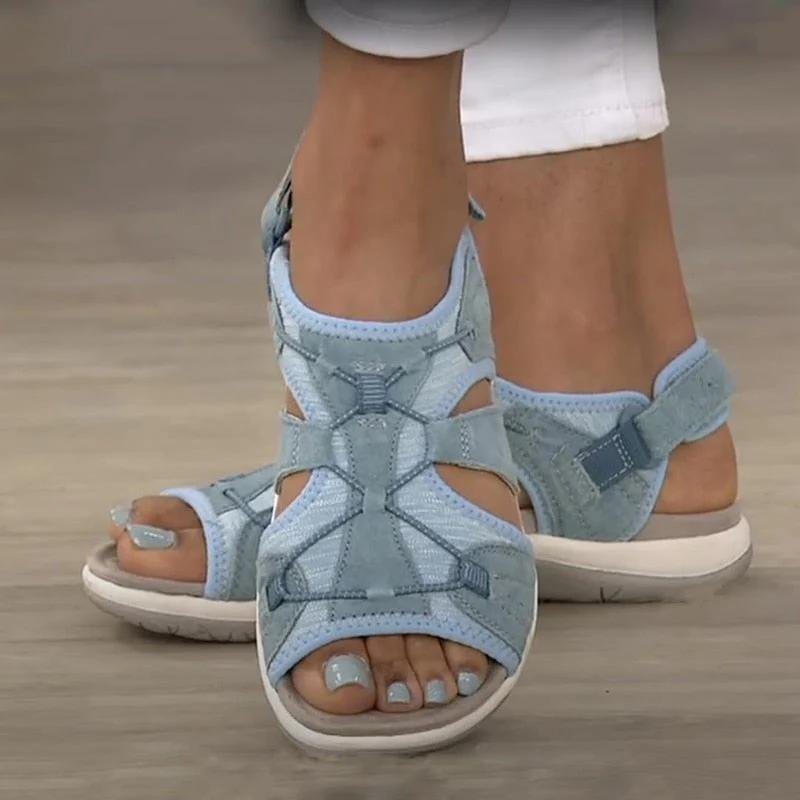 Women's Orthopedic Arch-Support Open-Toe Comfort Sandals - Blue