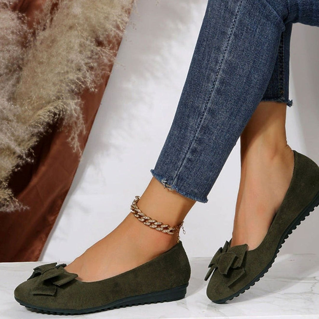 Women's Orthopedic Bow-Detail Slip-On Comfort Shoes Ballet Flats