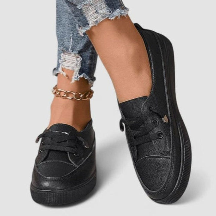 Women's Orthopedic Cushioned Lace-Up Low-Top Sneakers, White