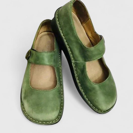 Women's Orthopedic Cushioned Mary Jane Flat Shoes - Green