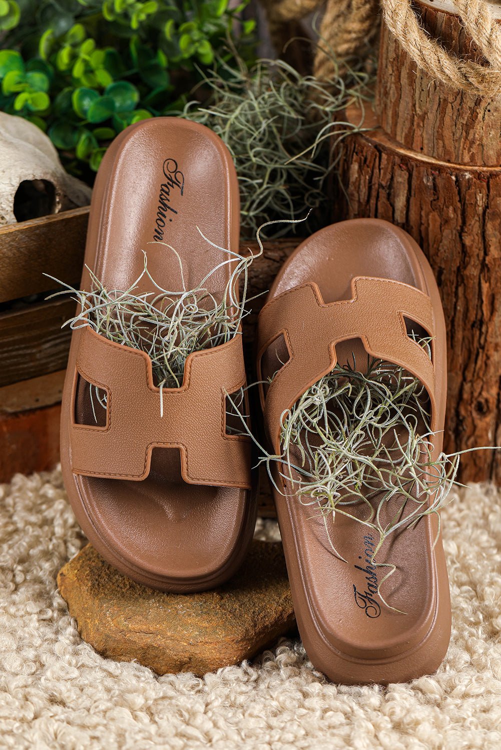 Women's Orthopedic Cut-Out Platform Slide Sandals
