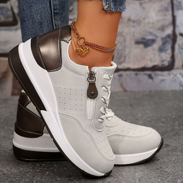 Women's Orthopedic Lace-Up Wedge Platform Walking Sneakers