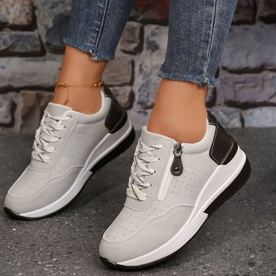 Women's Orthopedic Lace-Up Wedge Platform Walking Sneakers