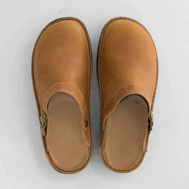 Women's Orthopedic Leather Slip-On Clog Boots