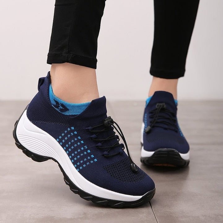 Women's Orthopedic Memory-Foam Lace-Up Platform Sneakers