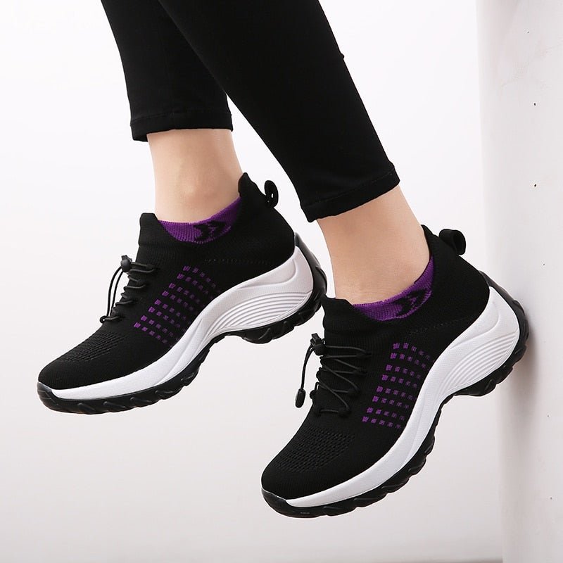 Women's Orthopedic Memory-Foam Lace-Up Platform Sneakers