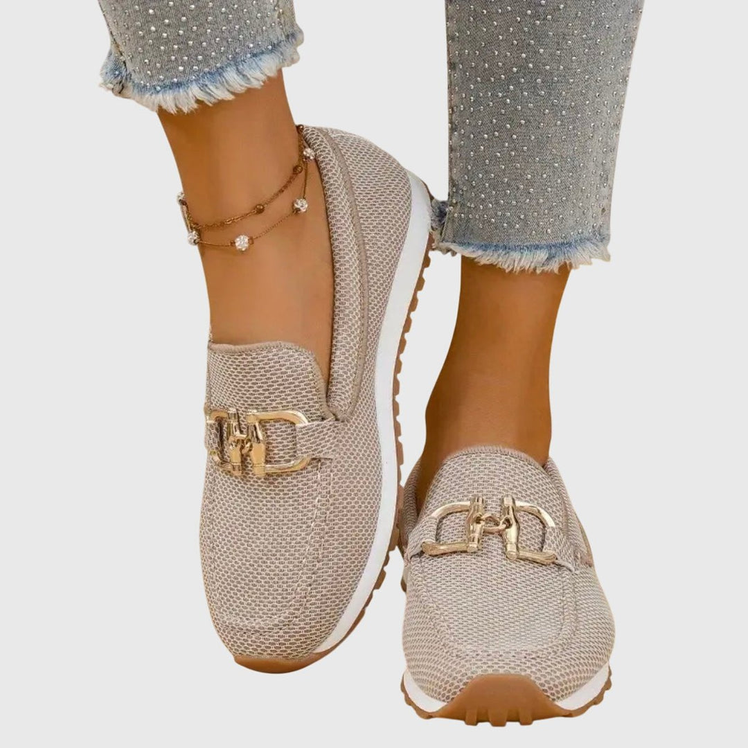 Women's Orthopedic Memory-Foam Slip-On Loafer Sneakers - Beige