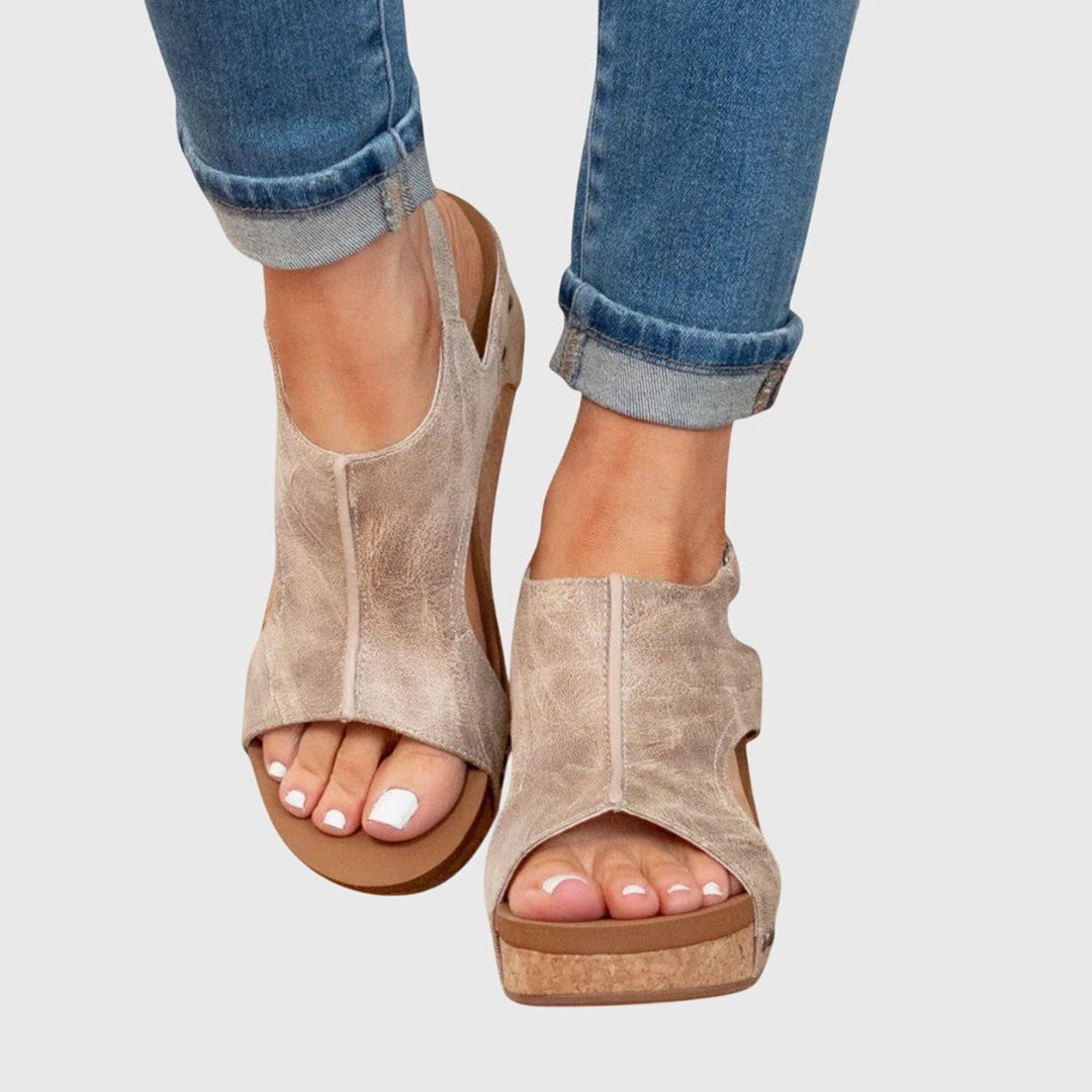 Women's Orthopedic Open-Toe Wedge Slingback Sandals