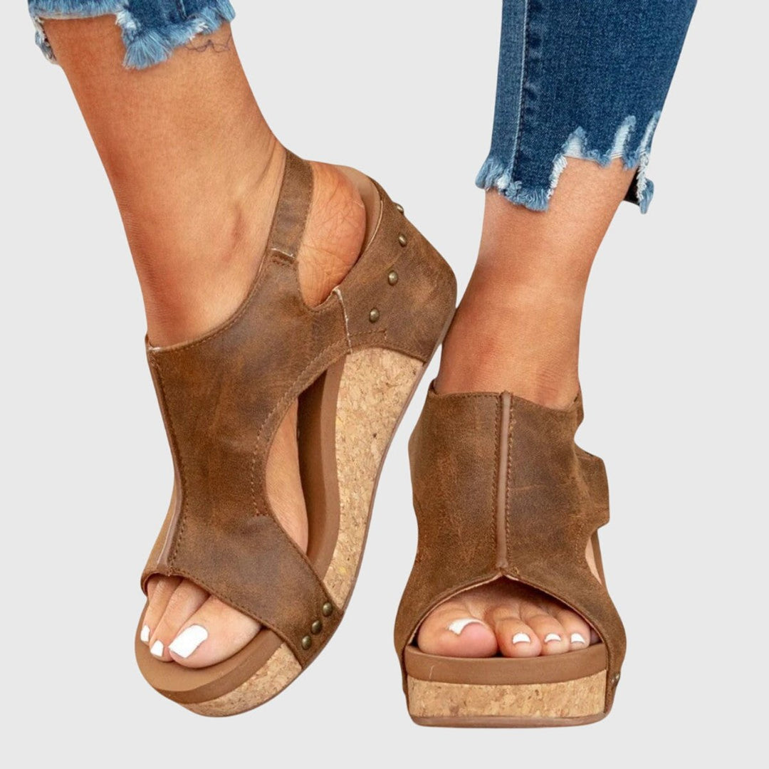 Women's Orthopedic Open-Toe Wedge Slingback Sandals