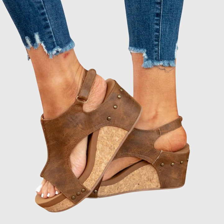 Women's Orthopedic Open-Toe Wedge Slingback Sandals