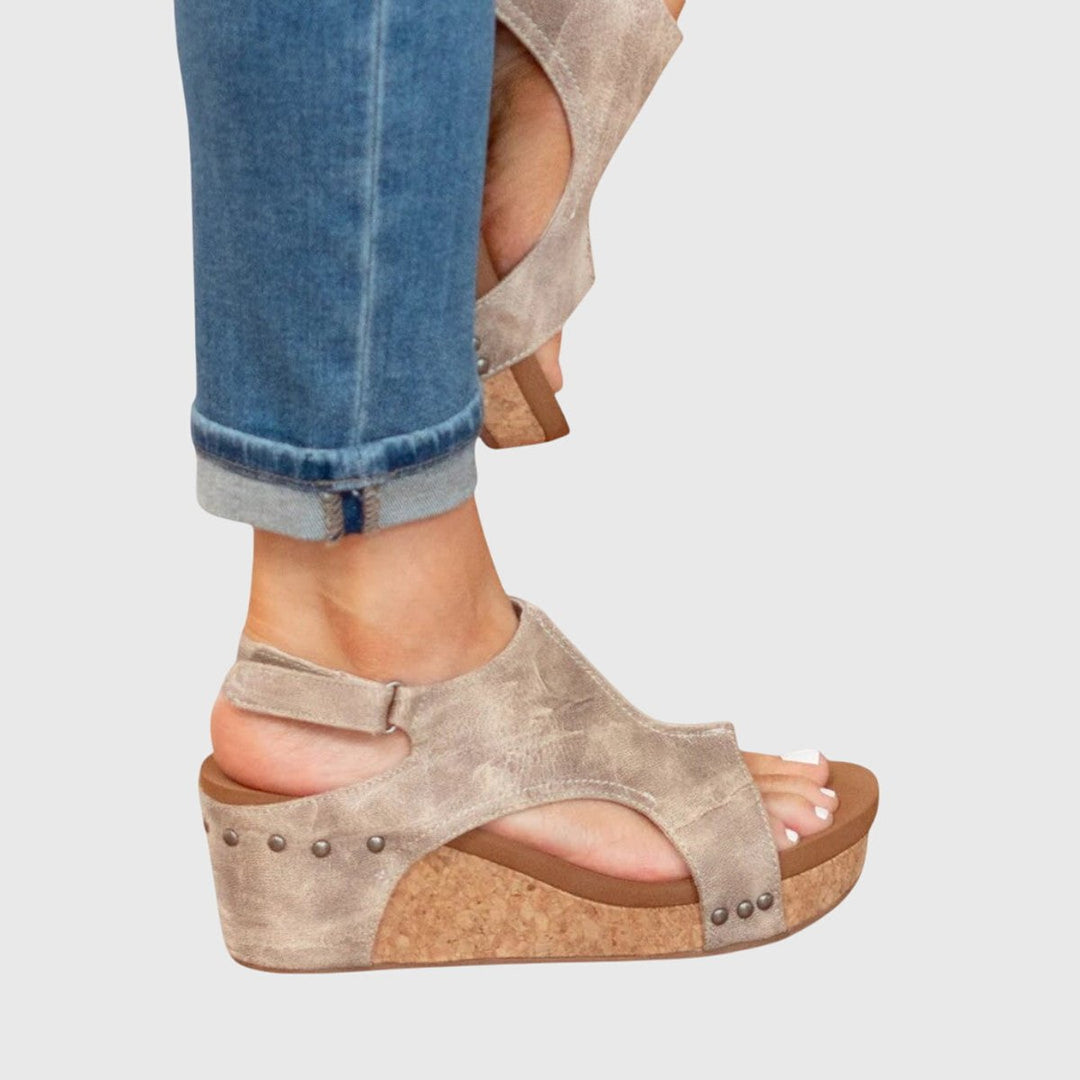 Women's Orthopedic Open-Toe Wedge Slingback Sandals