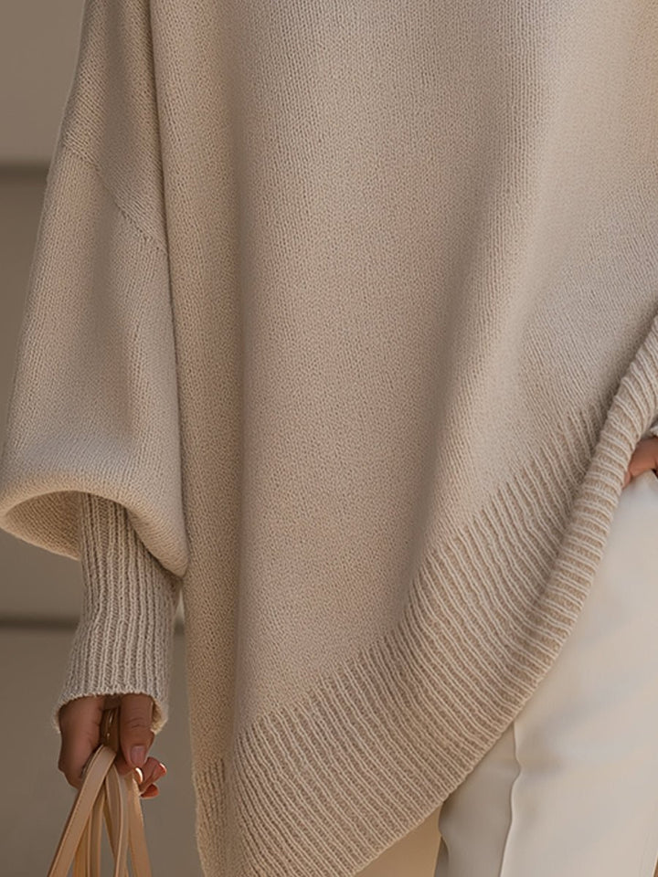 Women's Oversized Batwing Knit Pullover Sweater